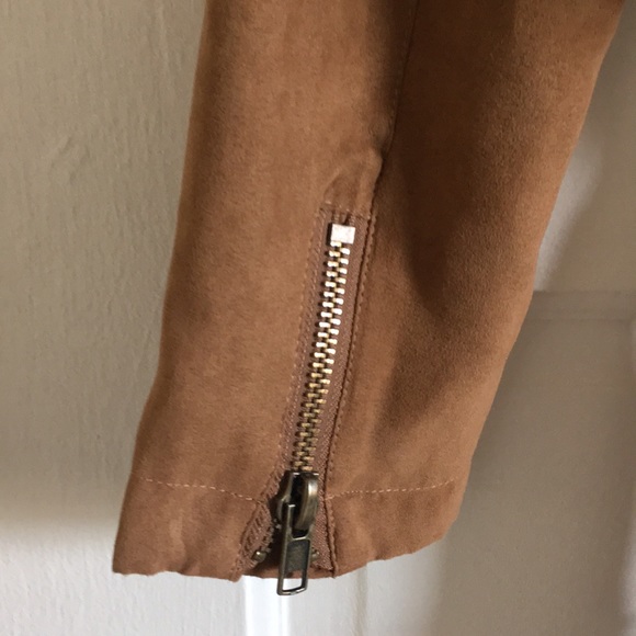 Faux Suede brown biker jacket - Picture 3 of 5